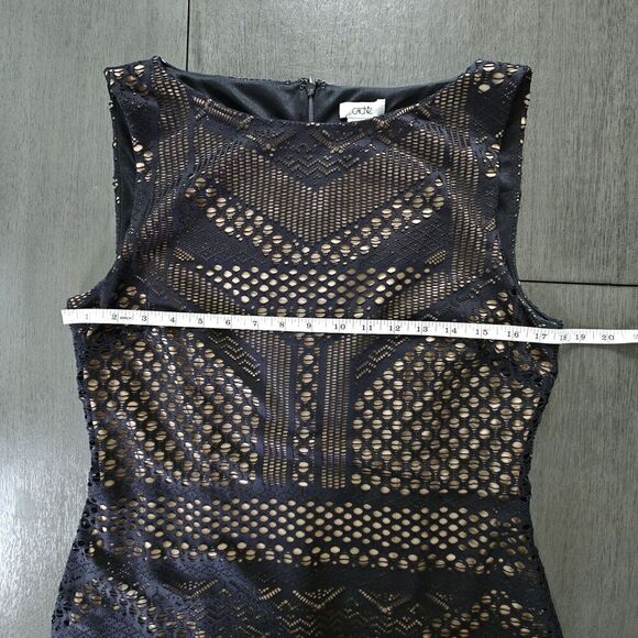 Cache Black Mesh Lace Illusion Cocktail Party Dress Size 14 Whimsy Goth Grunge - Picture 5 of 8